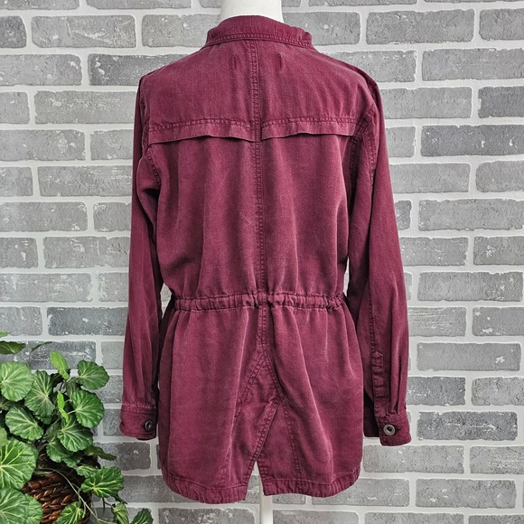 Ariat Working Girl Western Lightweight Shacket Shirt Jacket Womens Medium Maroon - Picture 5 of 16
